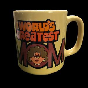 Vintage 1983 Worlds Greatest Mom Mug, Coffee Cup, Beverage Holder, Drink Cup